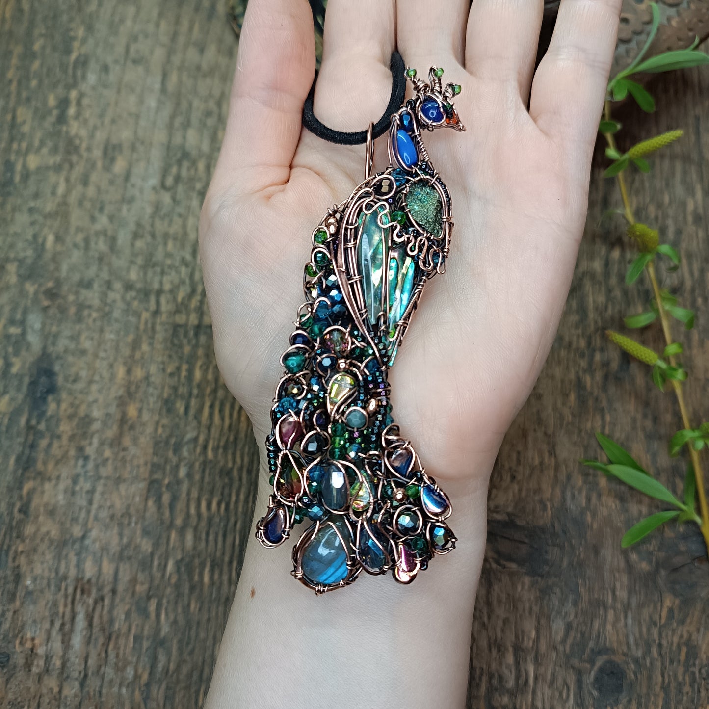 Peacock necklace
