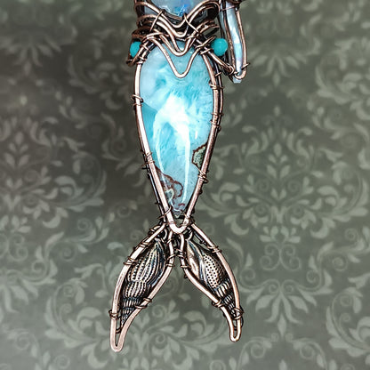 Larimar Lagoon. Mermaid necklace