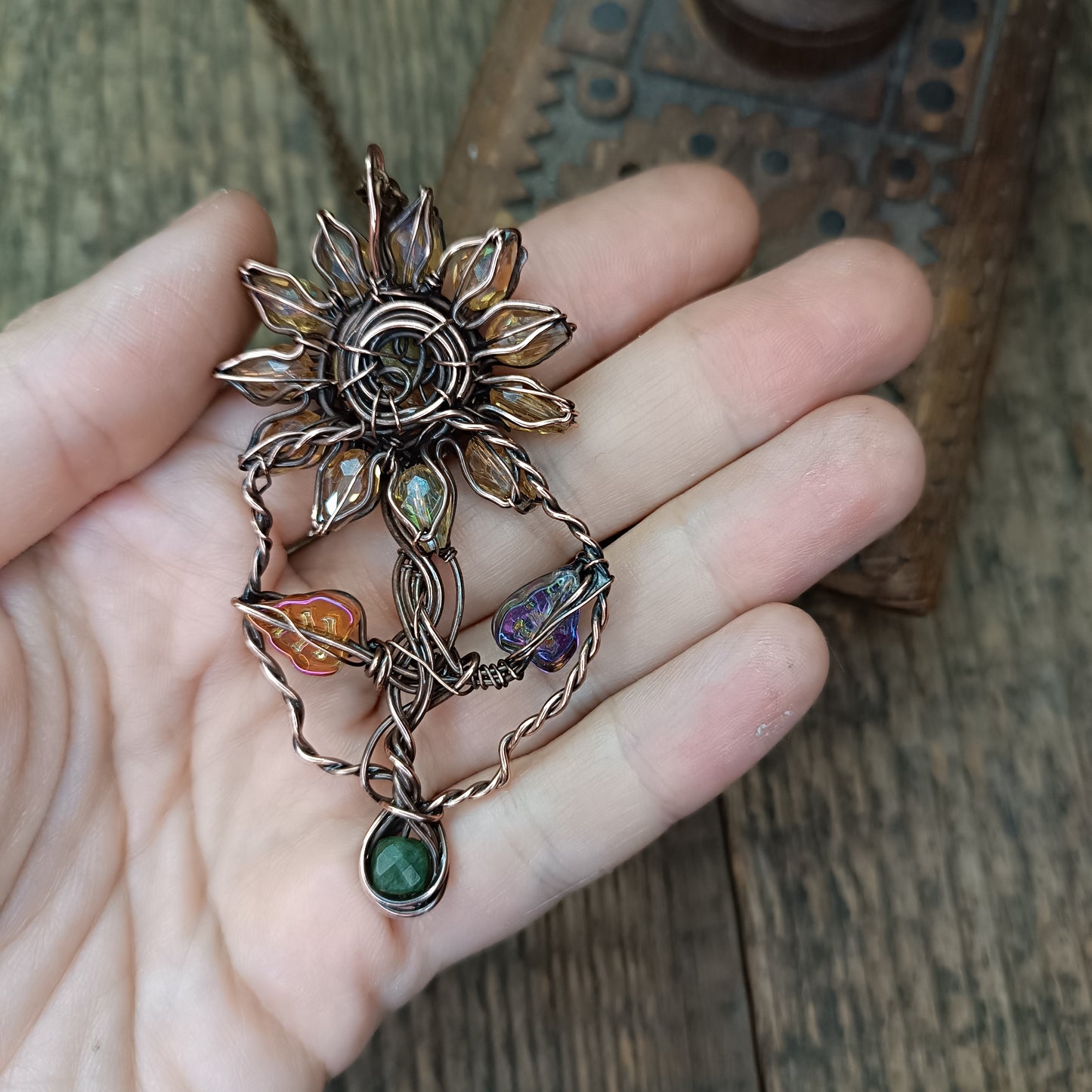 Sunflower necklace