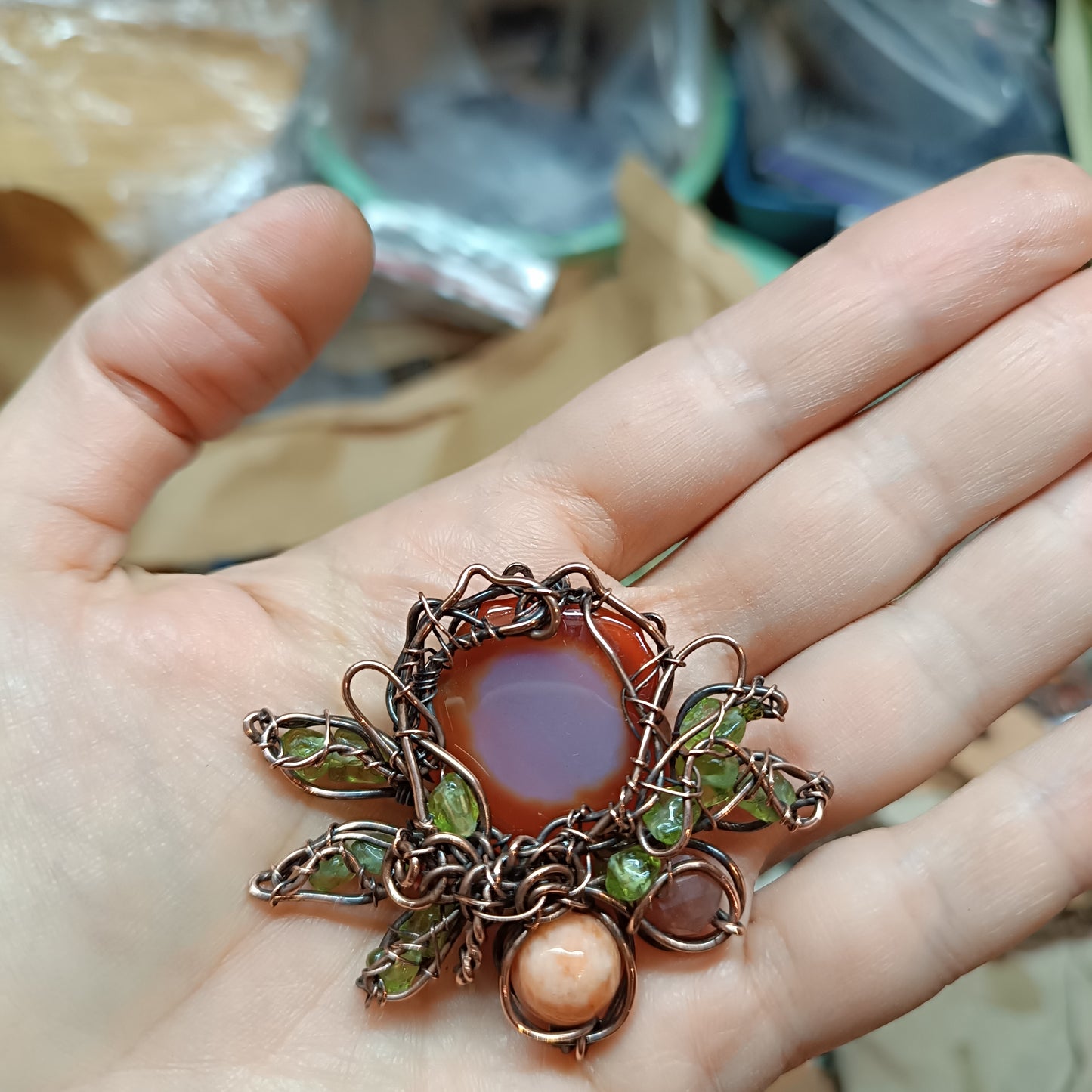 For Cheryl. Carnelian rose garden necklace