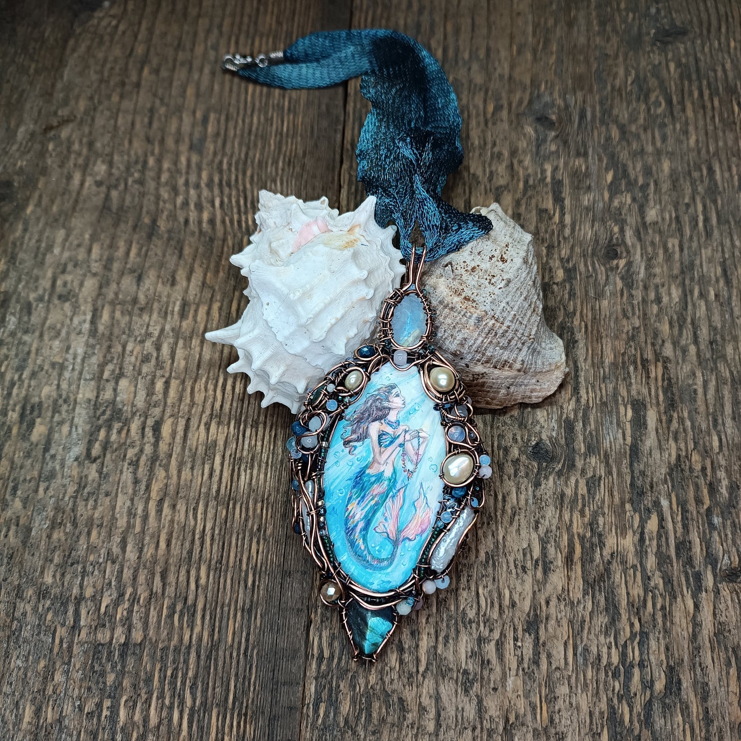 Mermaid and Seahorse necklace.
