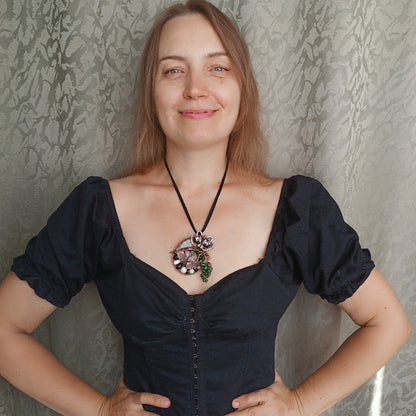 Raccoon and grapes necklace 🦝🍇