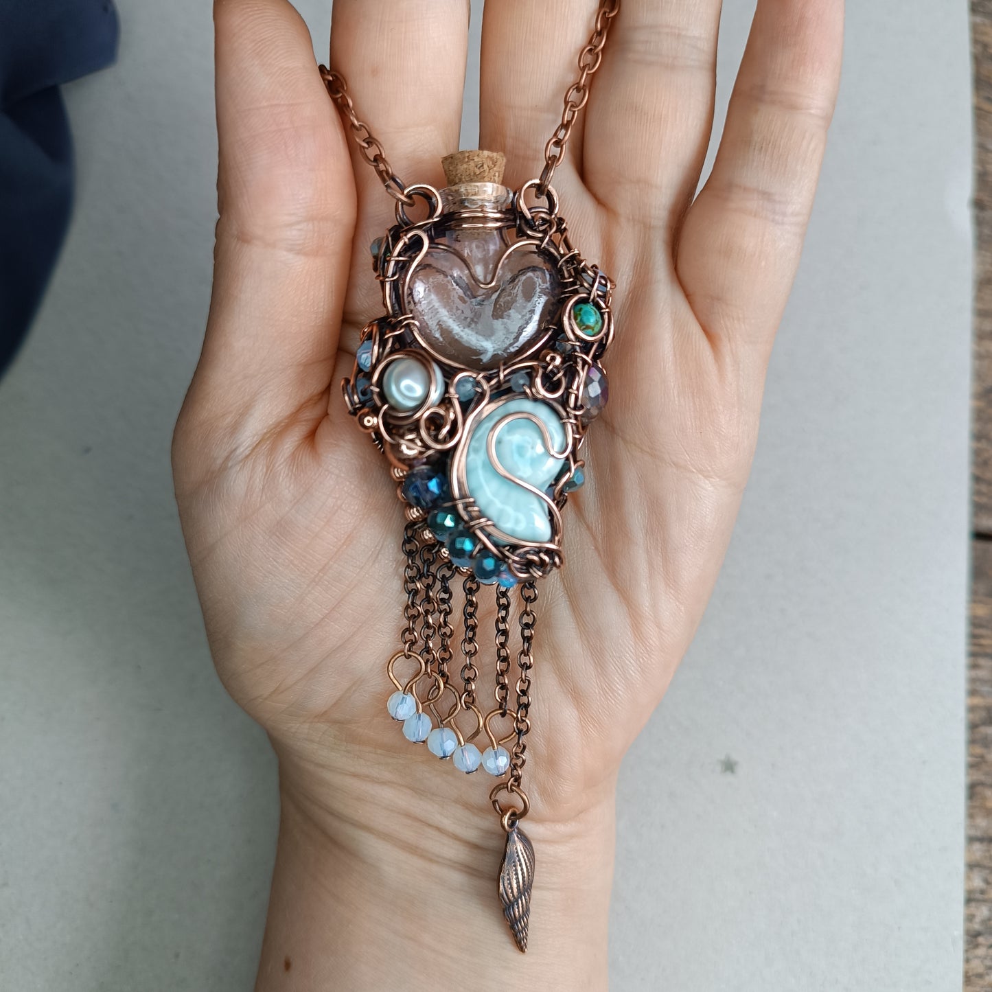 For Cynthia. Seashell vial