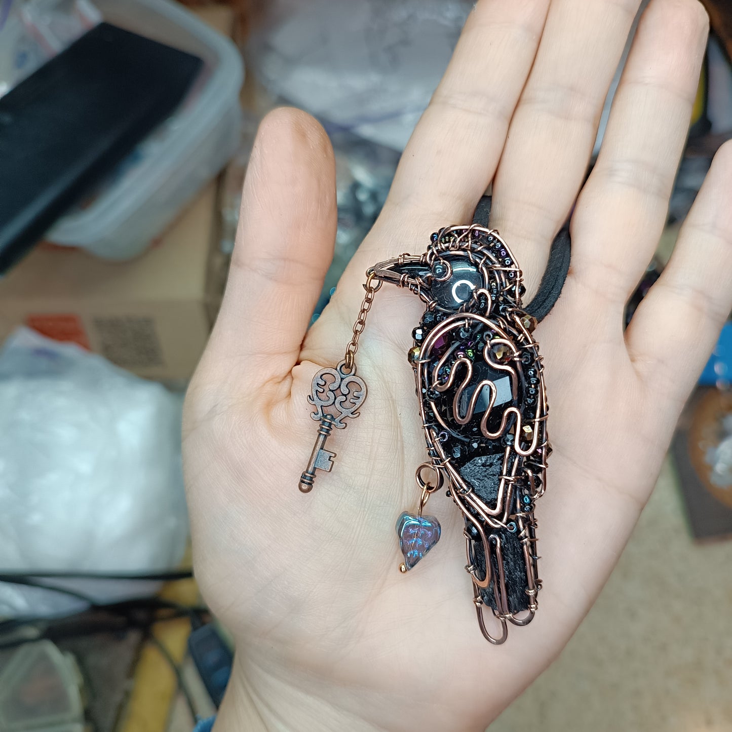 For Brandi. Raven necklace