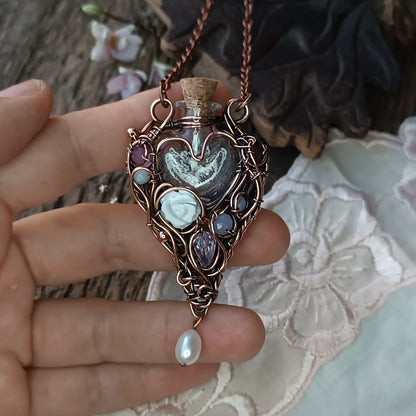 Whispering Dawn. Vial necklace