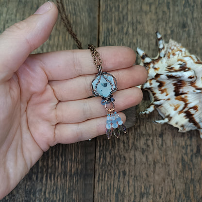 Moonstone jellyfish pendant 🪼
