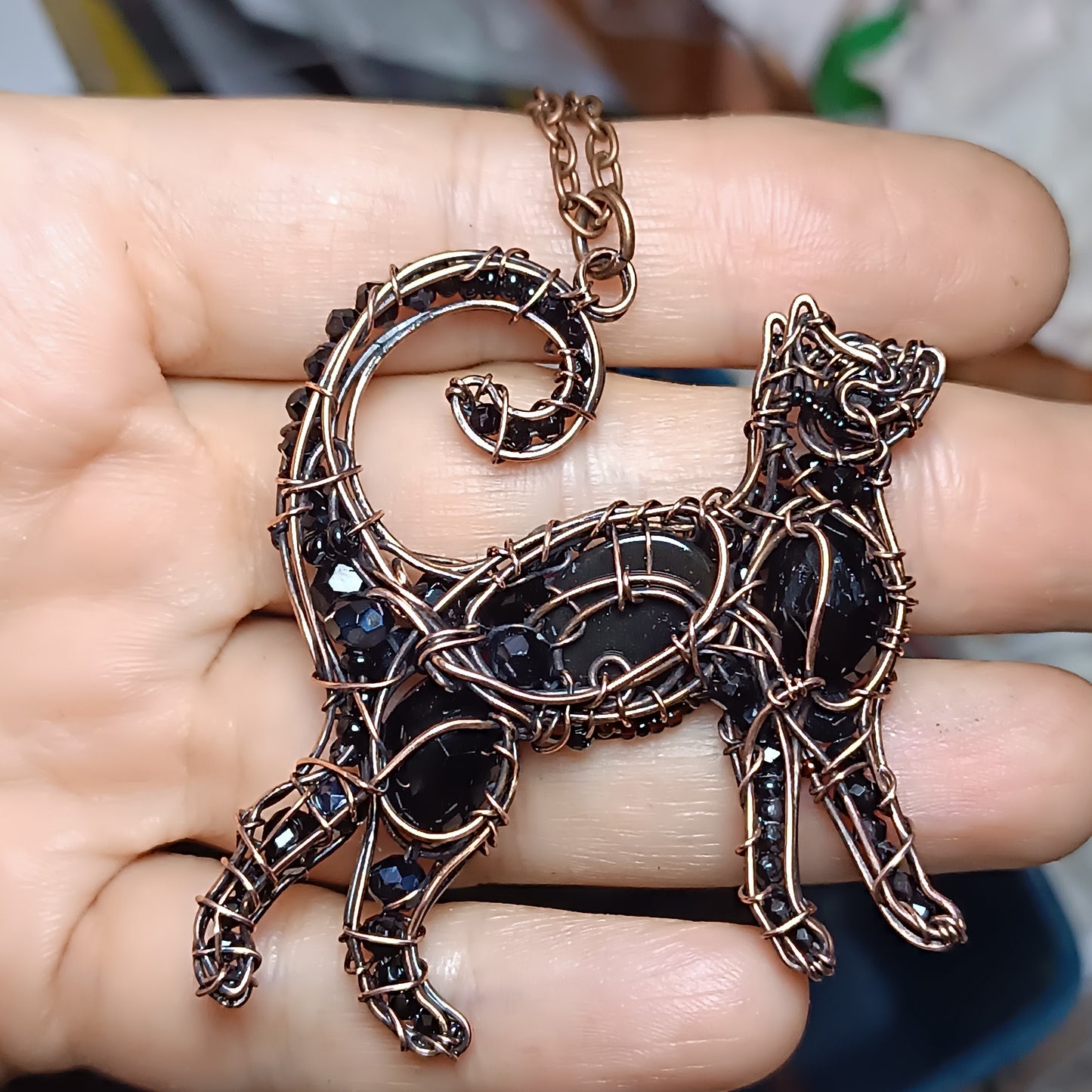 For Dee. Black cat pendant