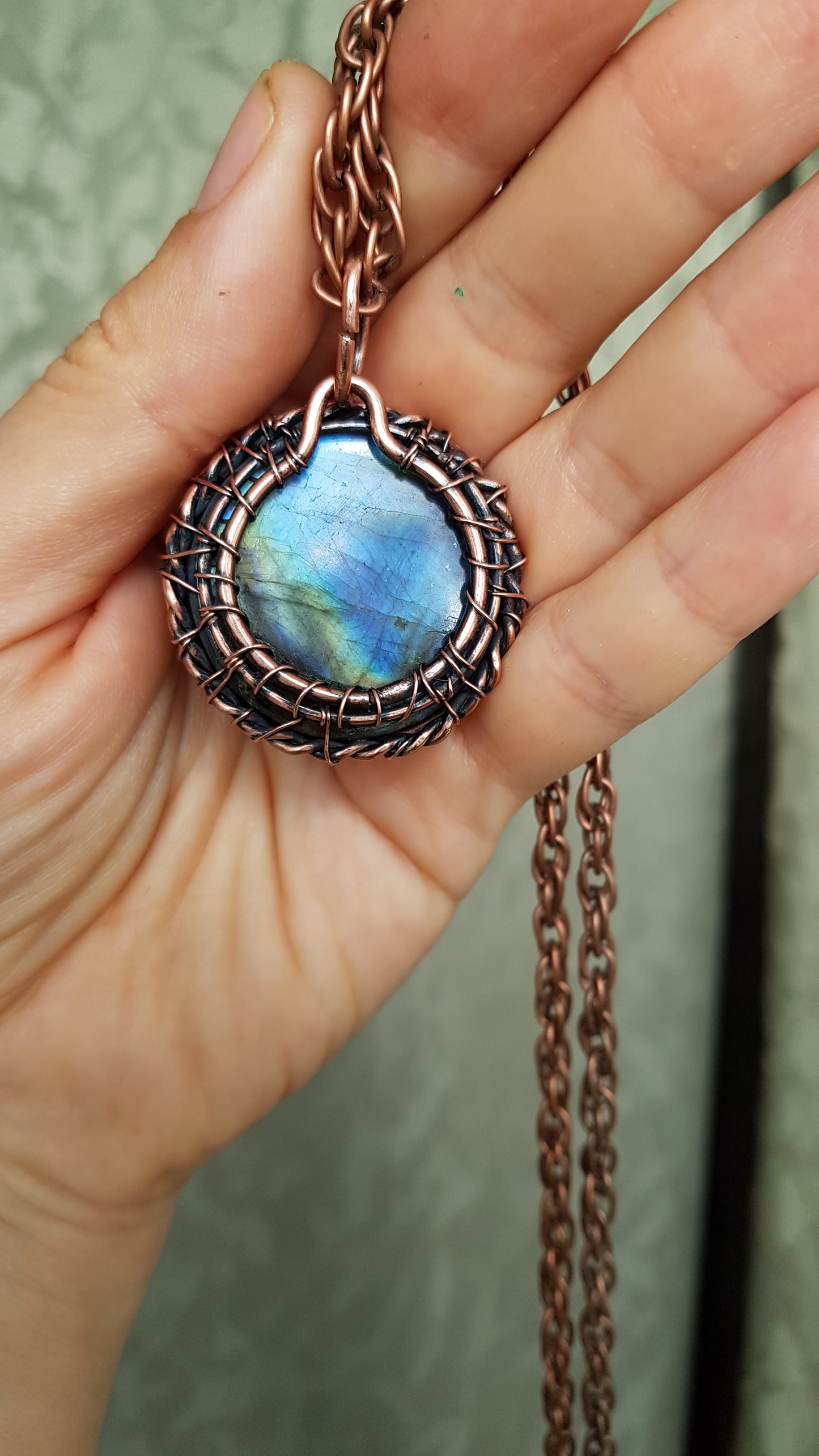 Labradorite tree of life pendant