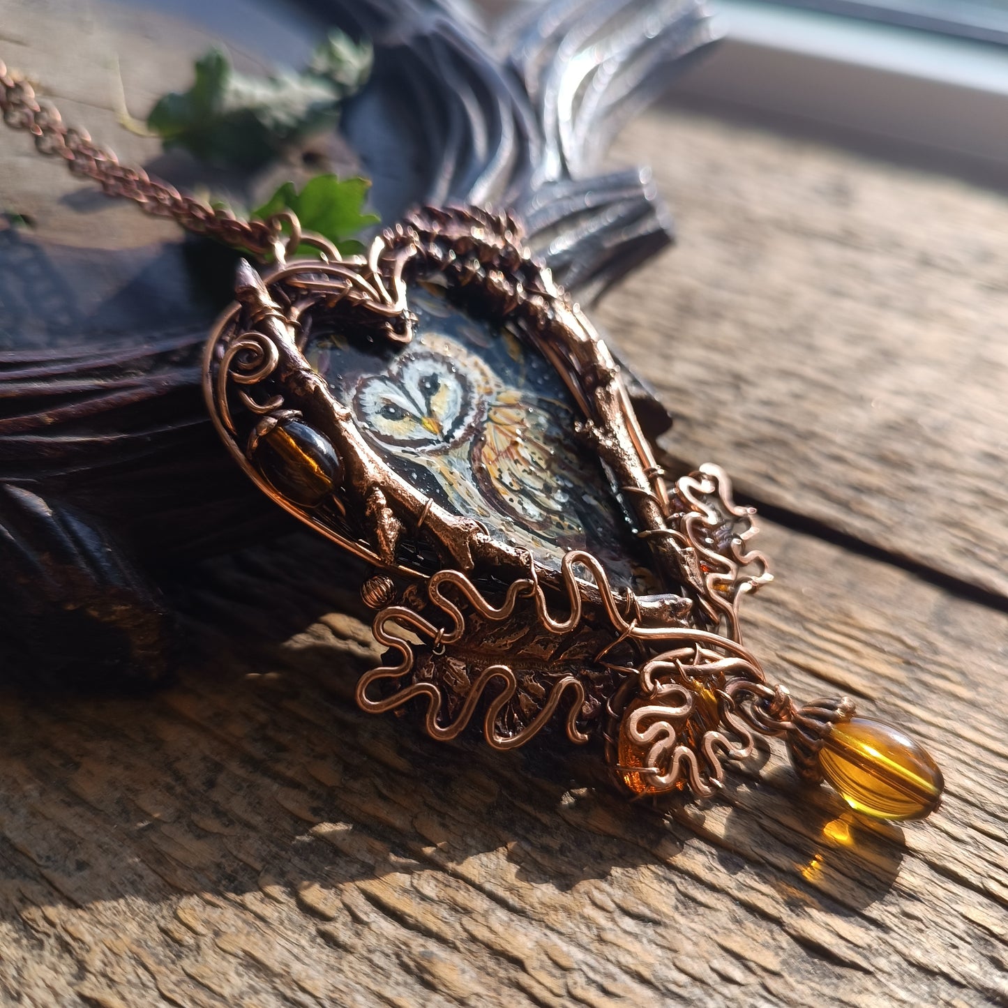 Owl in the hollow necklace