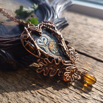 Owl in the hollow necklace