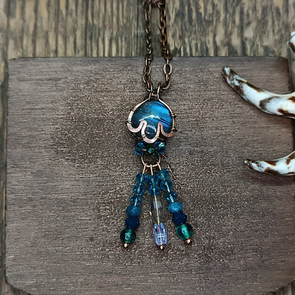Blue labradorite jellyfish pendant 🪼