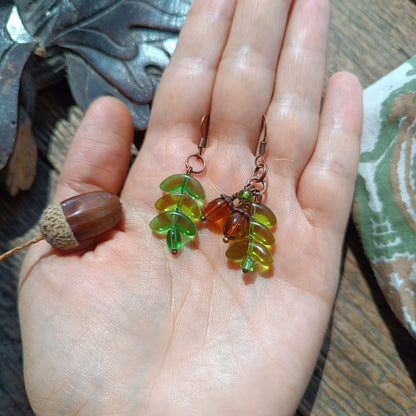 Oak and acorns SET (pendant plus earrings) 🍂
