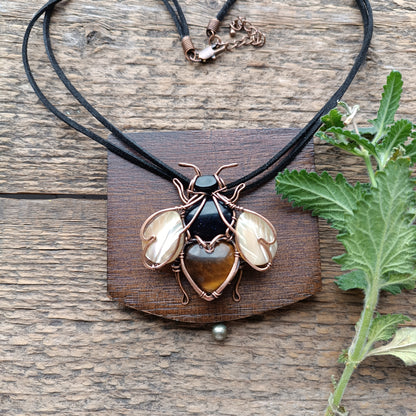 Bumble bee necklace