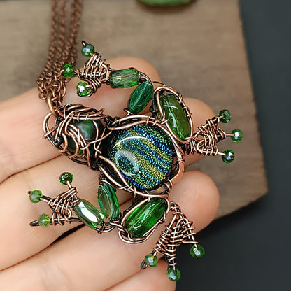 Green stripped glass froggy
