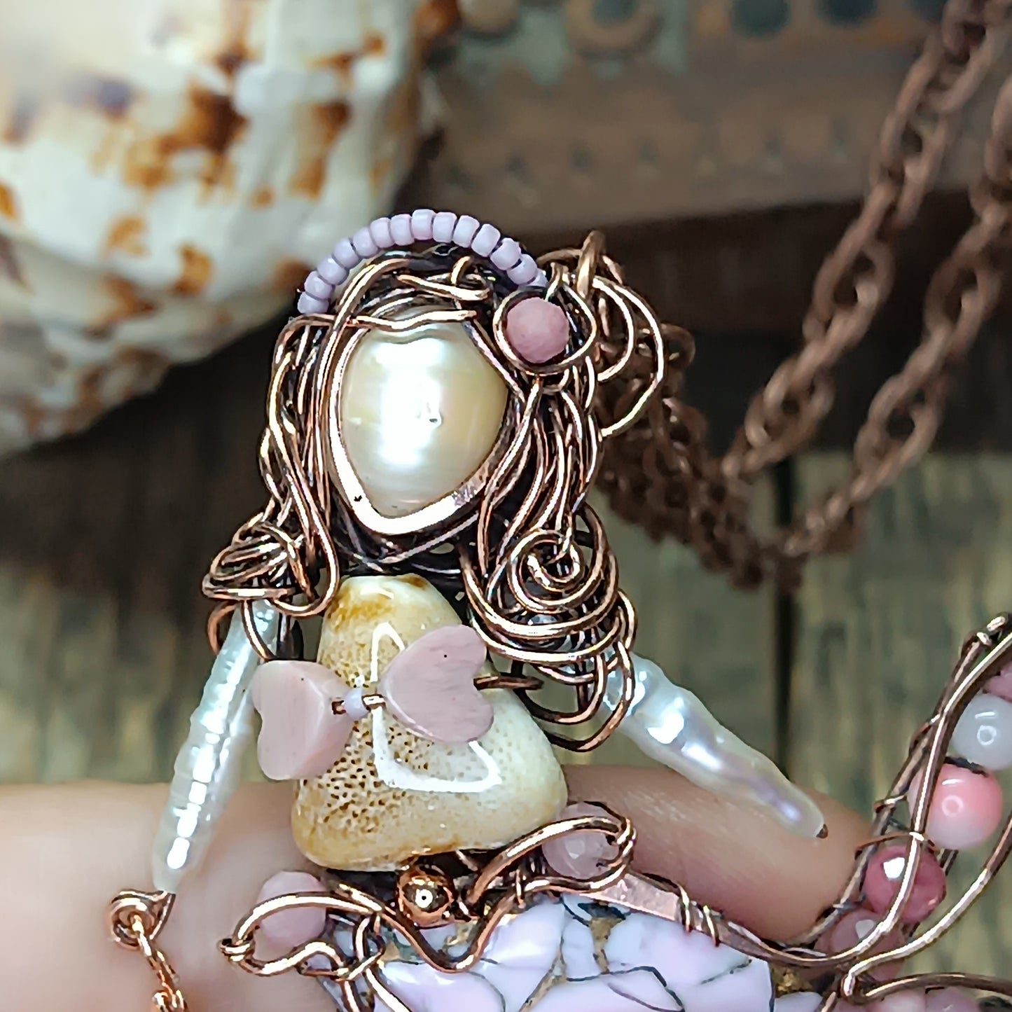 Lavender mermaid necklace 🩷🧜
