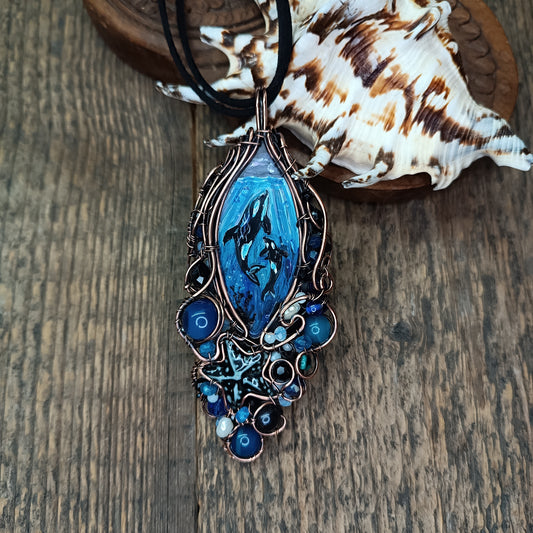 Orcas in the wild necklace