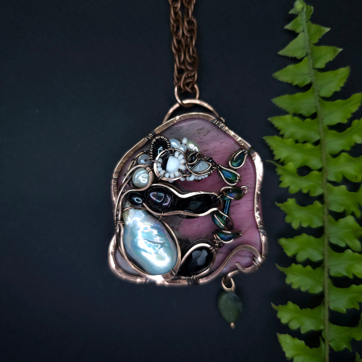 Sunrise meal. Wire wrapped panda necklace