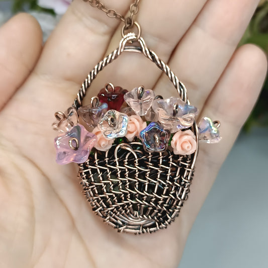 Flower basket pendant