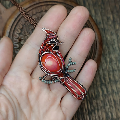 Red Cardinal bird pendant