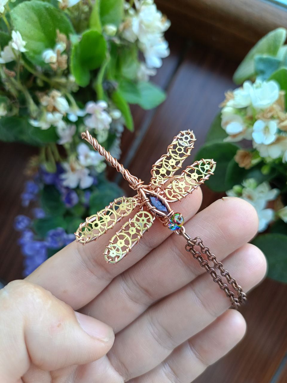 Dragonfly charm. Steam punk wings.