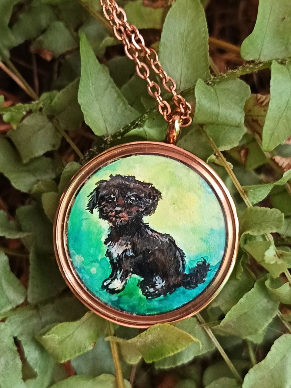 Custom miniature painted necklace.