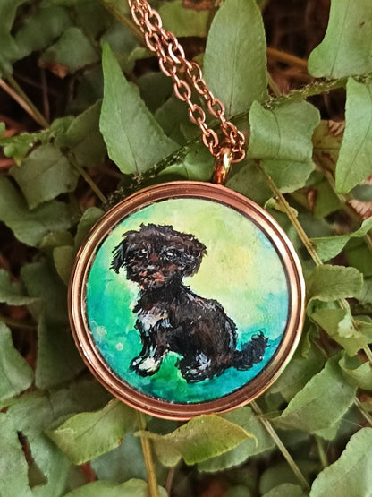 Custom miniature painted necklace.