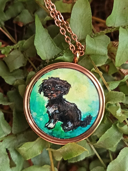 Custom miniature painted necklace.