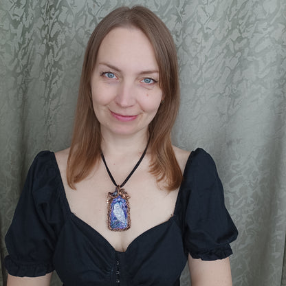 Stained glass windows owls necklace 🦉 Reversible.