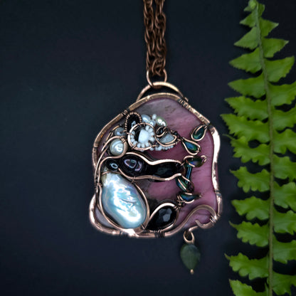 Sunrise meal. Wire wrapped panda necklace