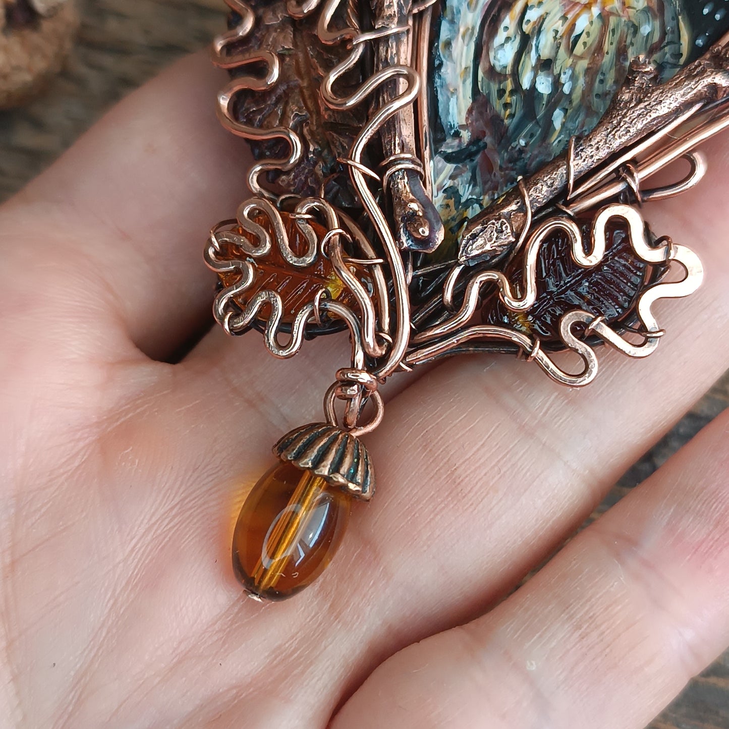 Owl in the hollow necklace