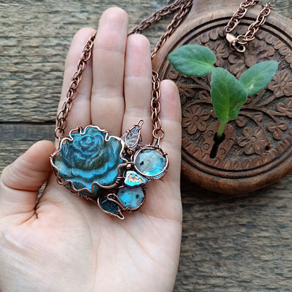 Blue rose in the moonlight.