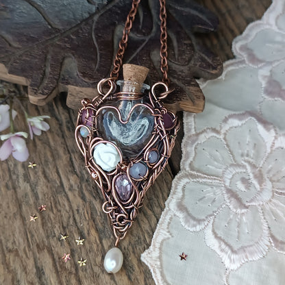 Whispering Dawn. Vial necklace