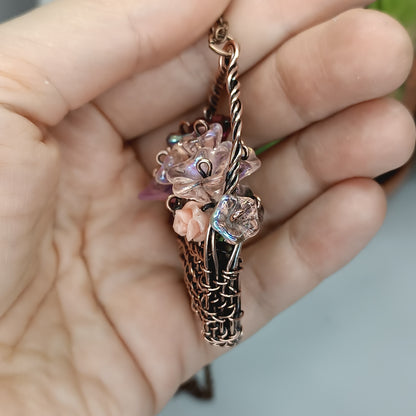Flower basket pendant