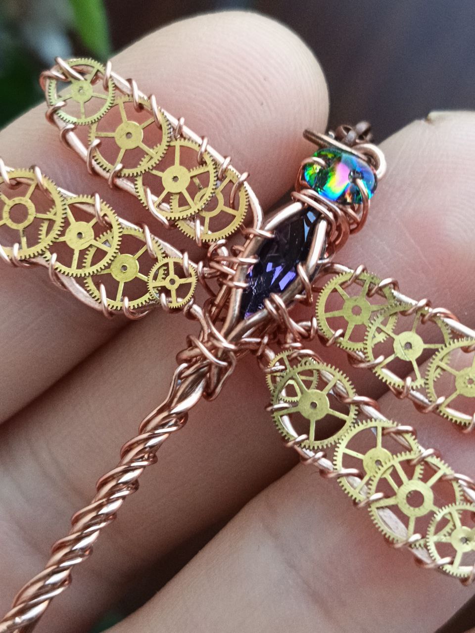 Dragonfly charm. Steam punk wings.