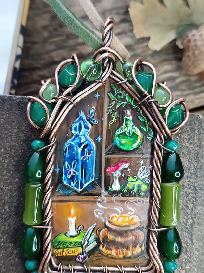 "Forest shaman"🌿🦊Wearable art necklace.