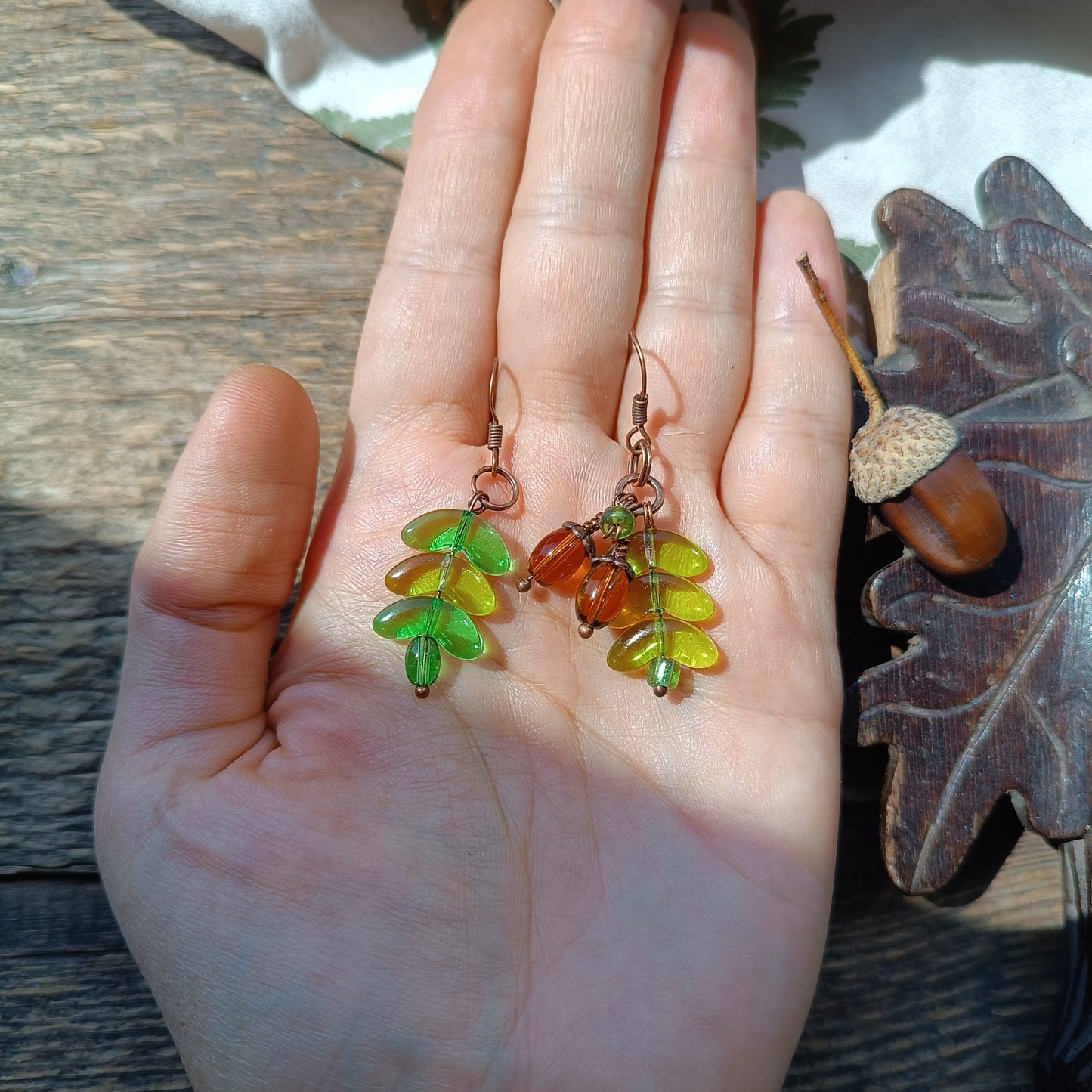 Oak and acorns SET (pendant plus earrings) 🍂