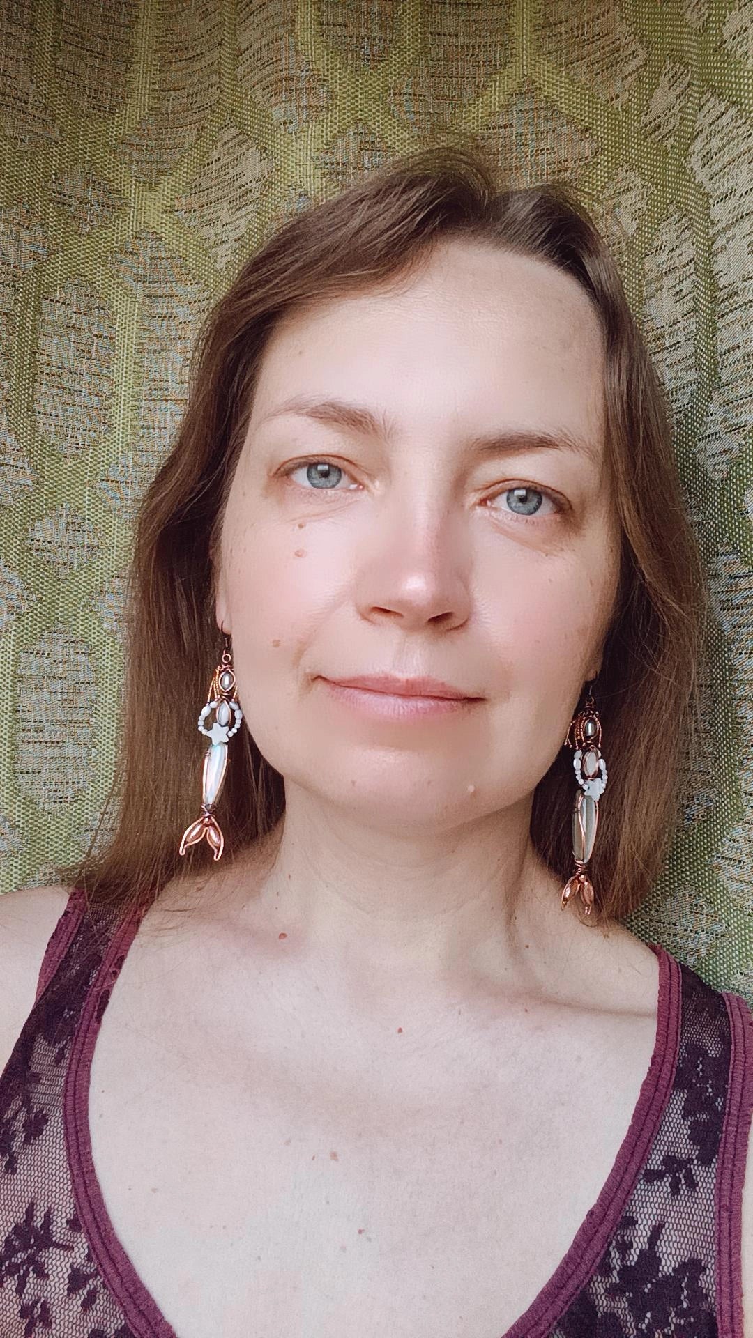 Mermaid seasters dangling earrings