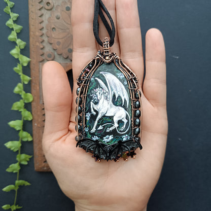 The ballad of White Unicorn and Bat🦄🦇 Two sided necklace