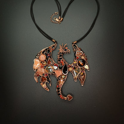 Fire dragon statement necklace