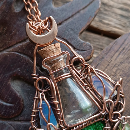 Green lantern. Vial necklace