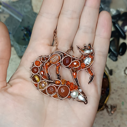 For Kim. Cute swoopy tail Fox pendant