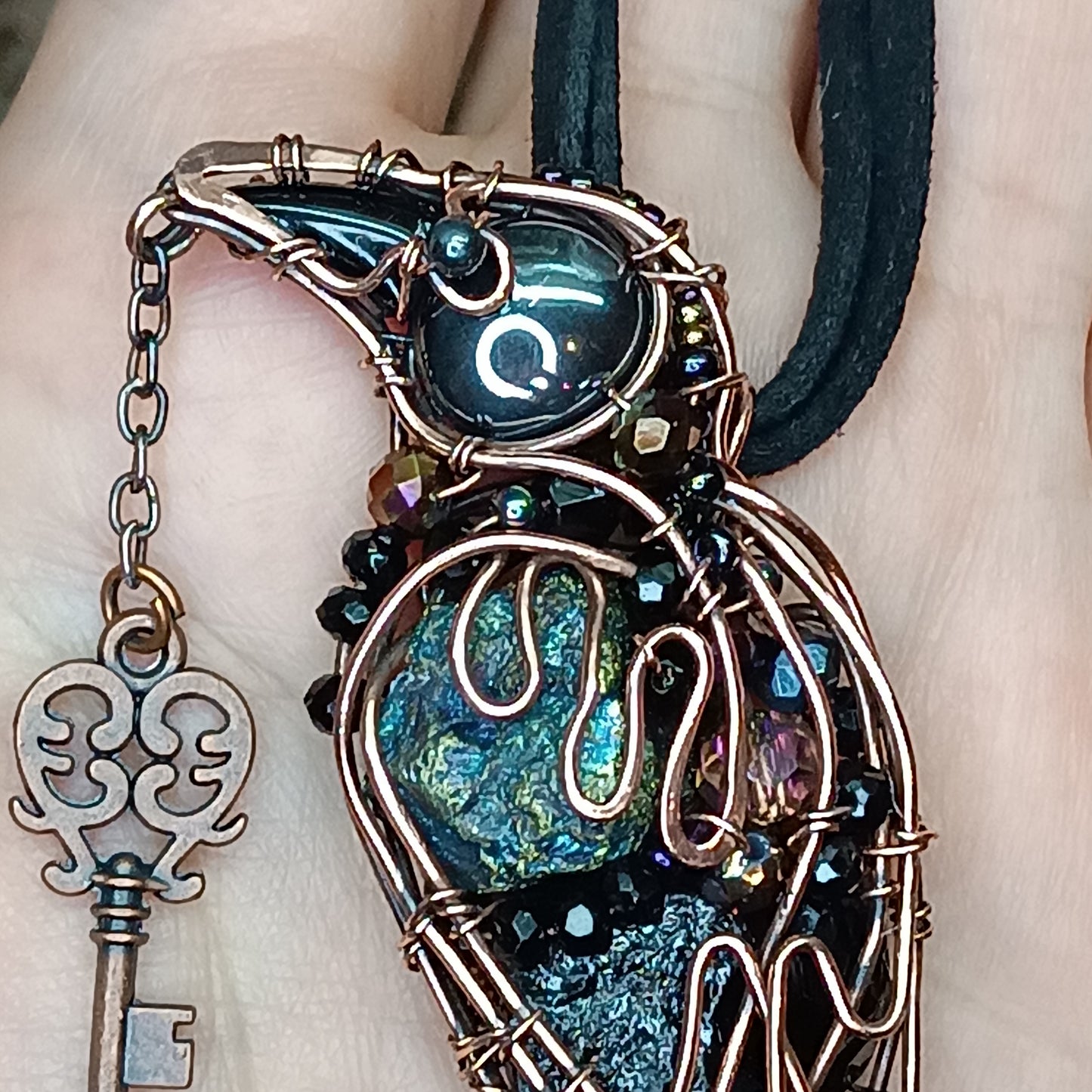 For Brenda. Raven necklace