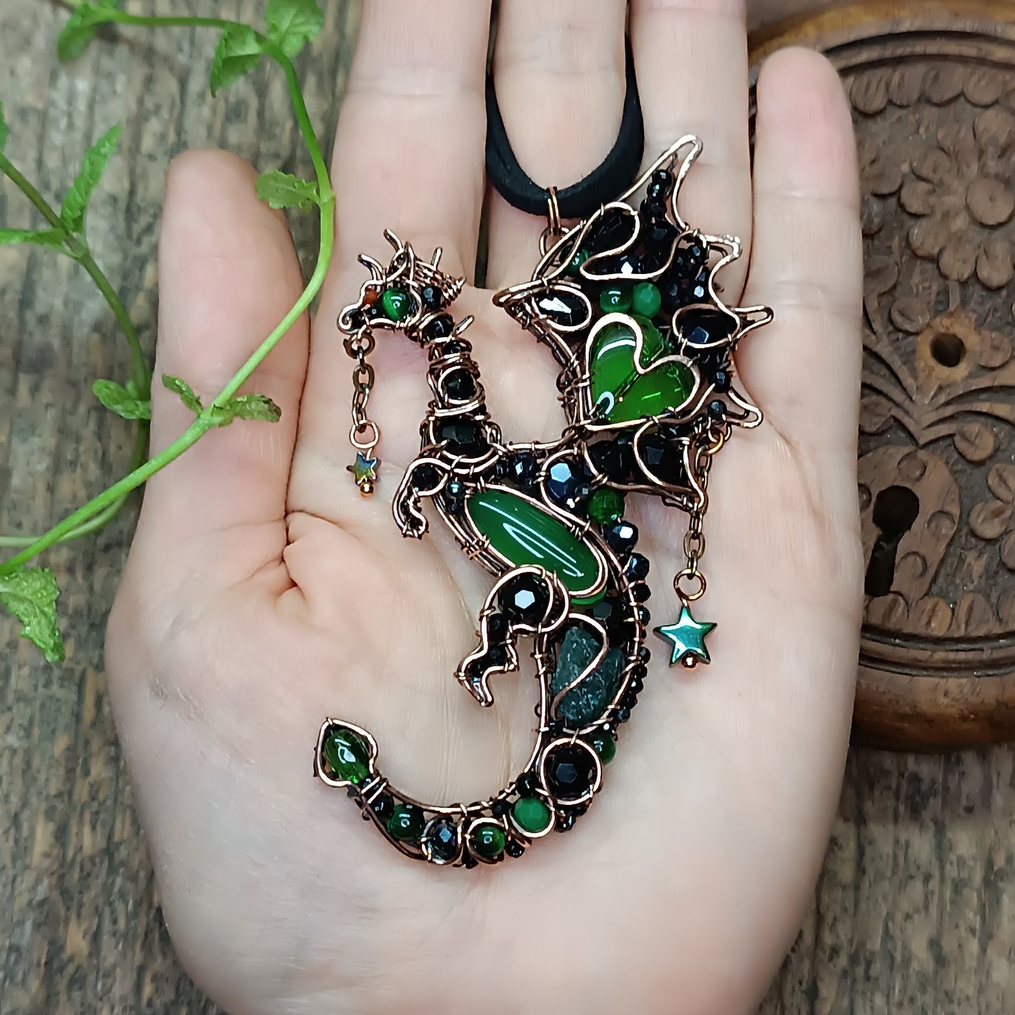 Forest heart.💚 Dragon necklace