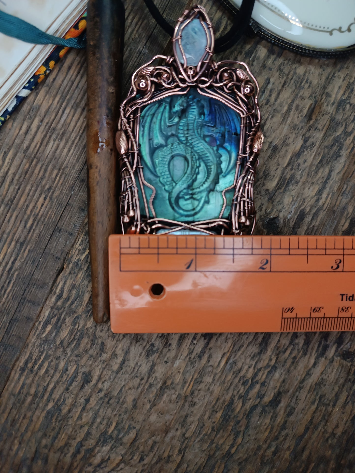 Blue dragon necklace