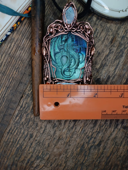 Blue dragon necklace