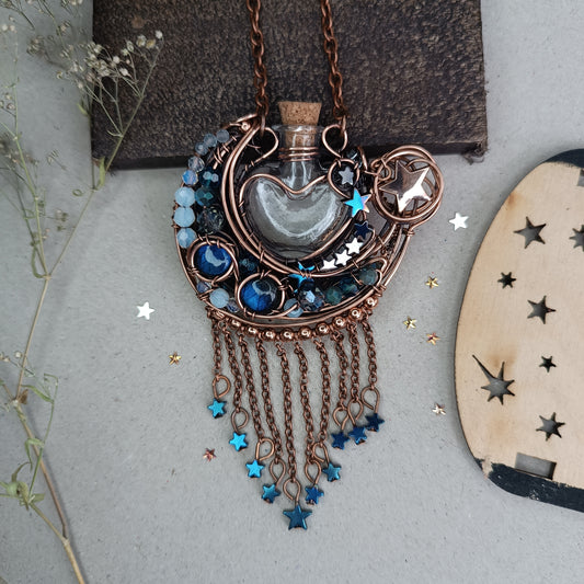 Love you to the moon and back. Vial necklace