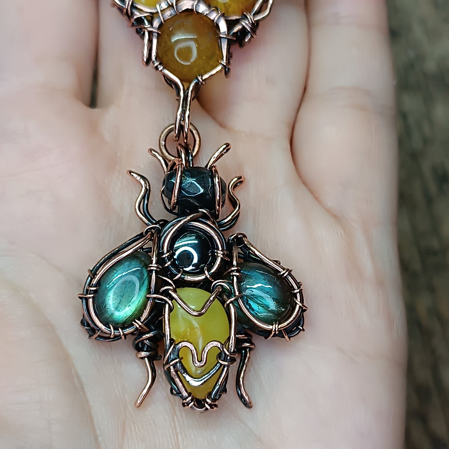 For Amanda. Bee necklace