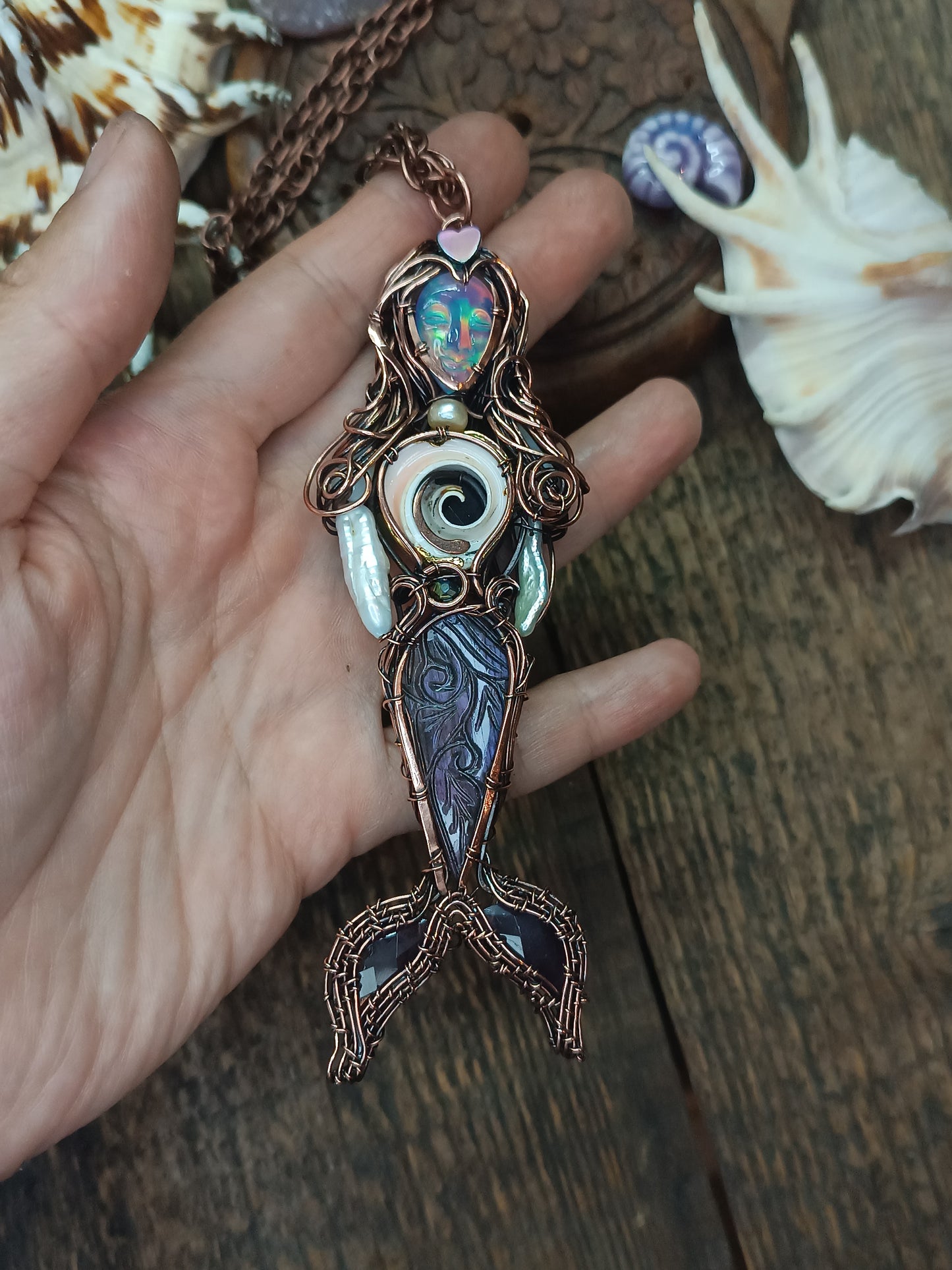Aurora mermaid necklace🧜💜