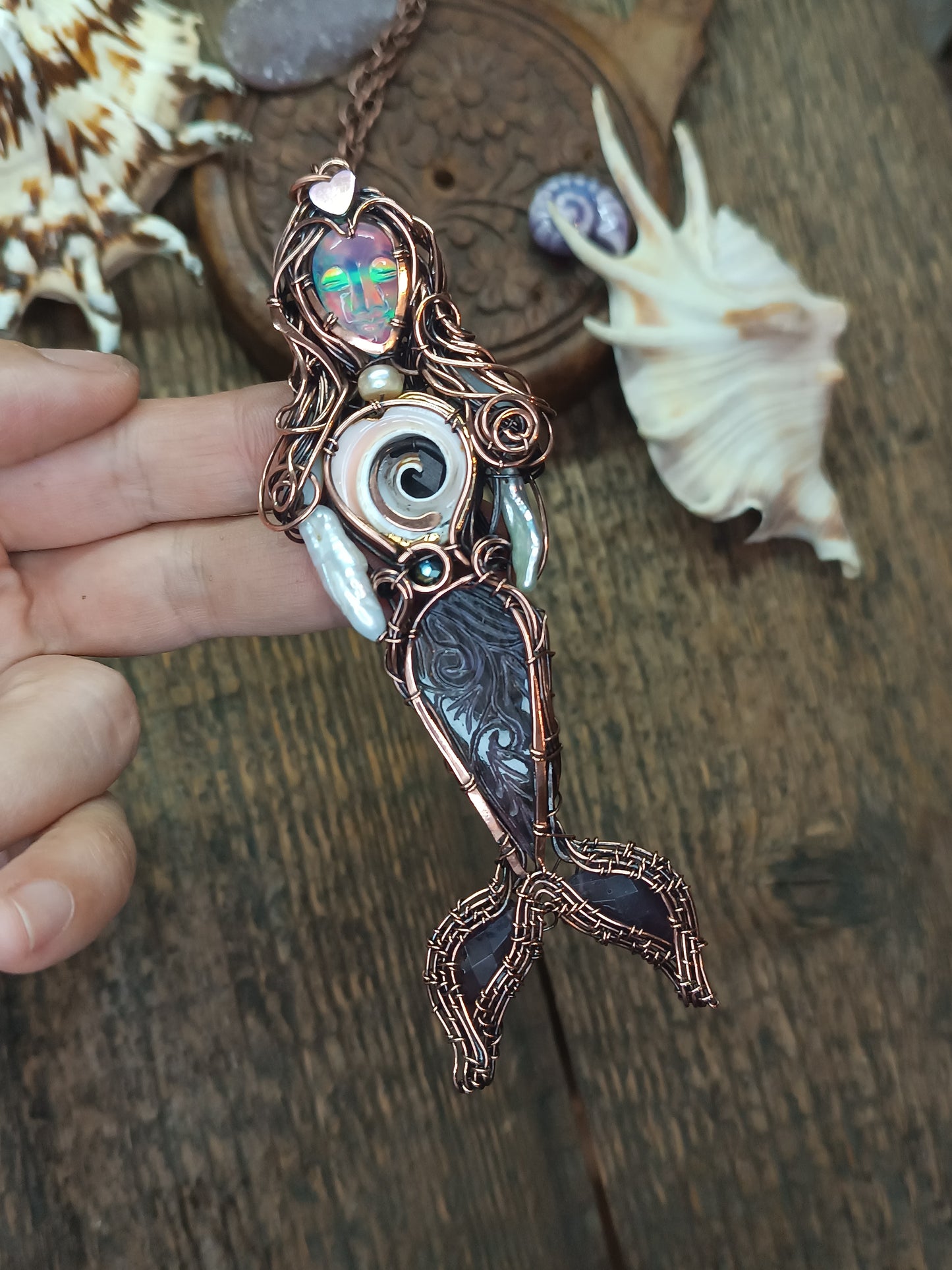 Aurora mermaid necklace🧜💜