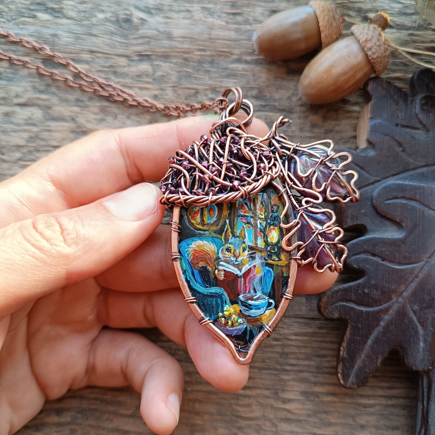 Squirrel's house necklace